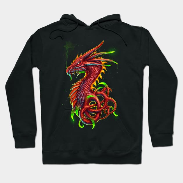 Poison Dragon Alt red Hoodie by chriskar